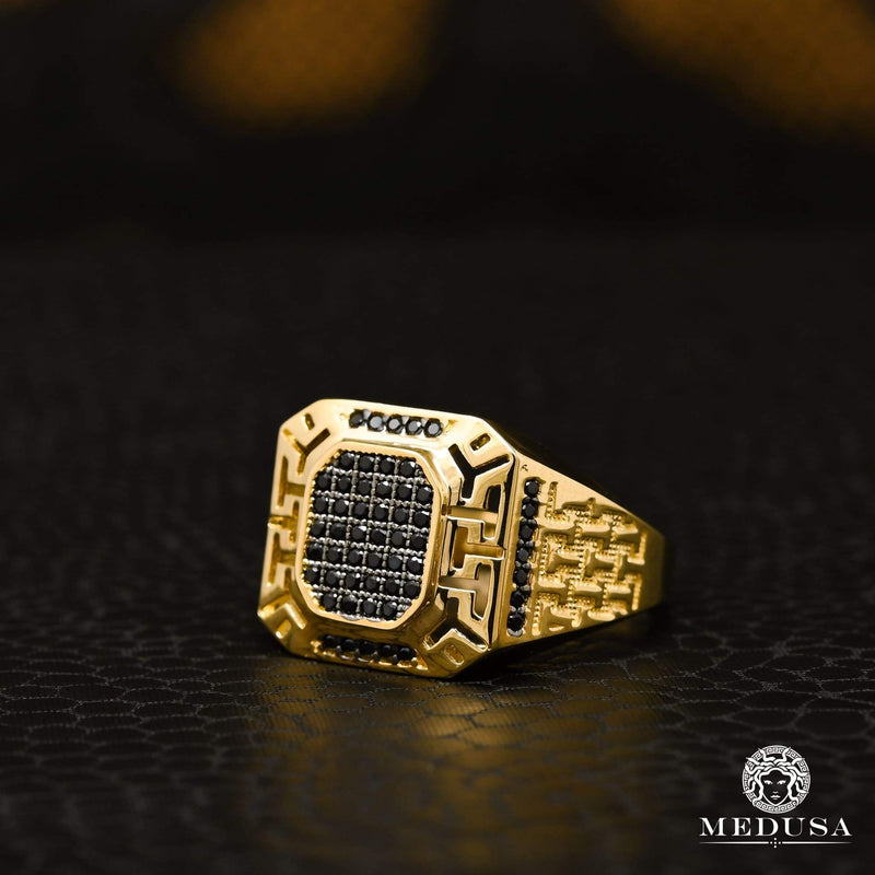 10K Gold Ring | Men&#39;s Ring Square H33 Yellow Gold