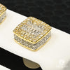 10K Gold Diamond Studs | D4 Stud Earrings - 9mm Diamond / 2 Tone Gold