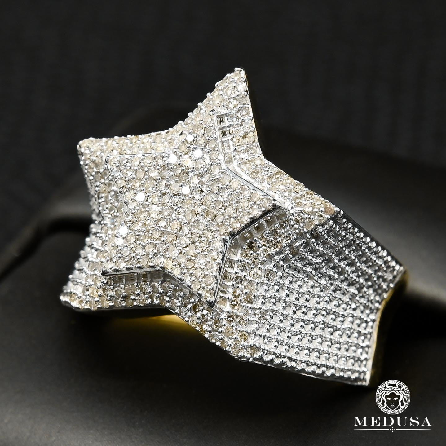 14K Gold Diamond Ring | SuperStar D2 Men's Ring - 1.70CT Diamond / 2 Tone Gold / 10K