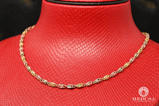 Collar Singapur 3 Tonos - 18'' / Dorado 3 Tonos
