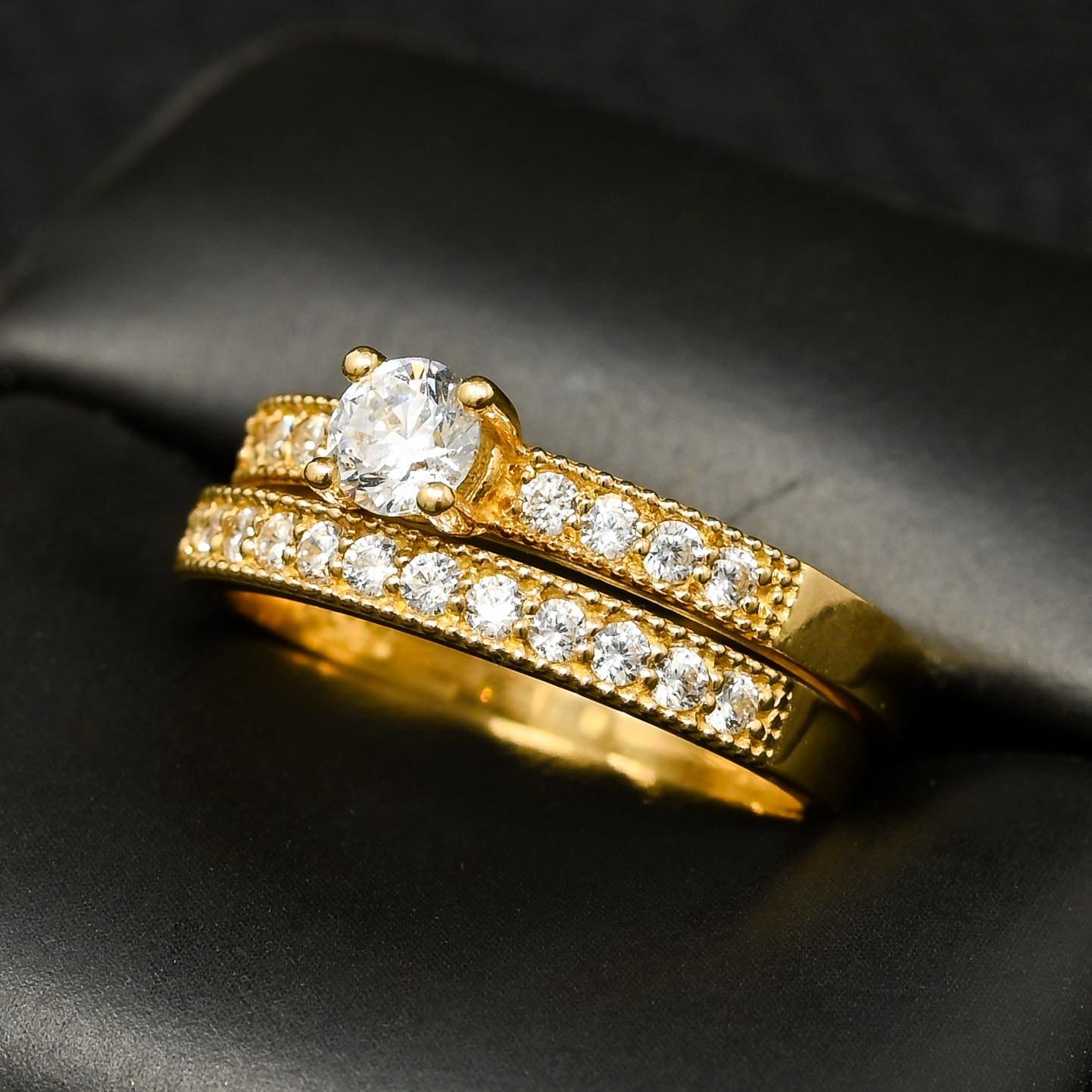 10K Gold Ring | Women's Ring Twins F10 Yellow Gold