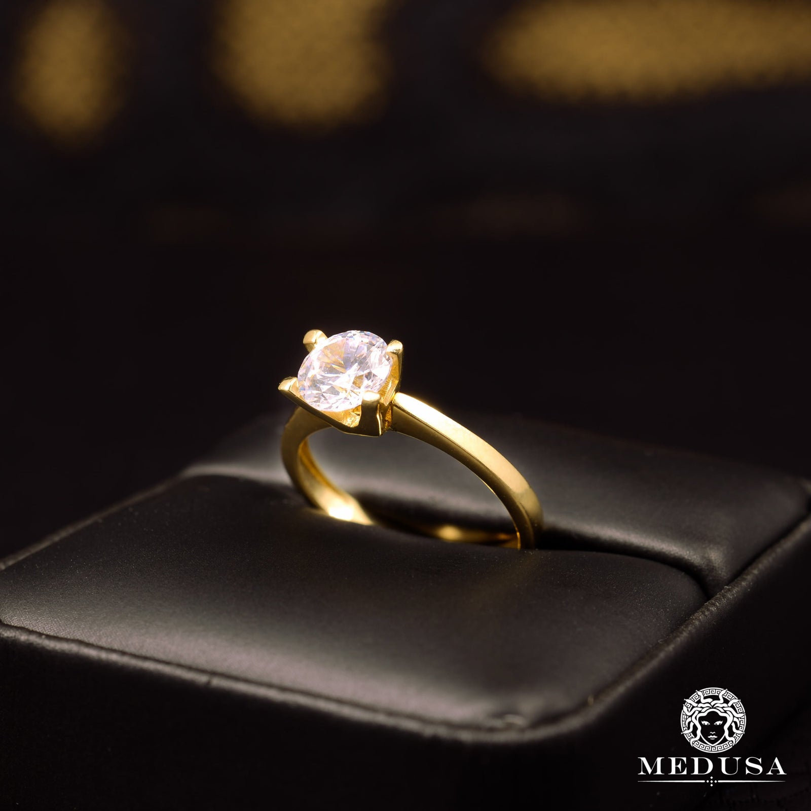 Bague en Or 10K | Bague Femme Zirconia F28 Or Jaune